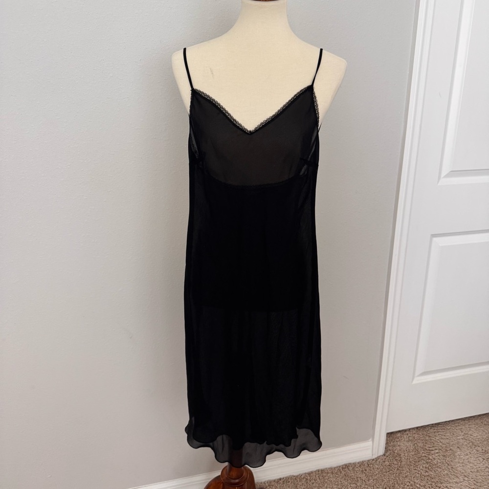 Betsey Johnson Black Lace Chemise Sleepwear